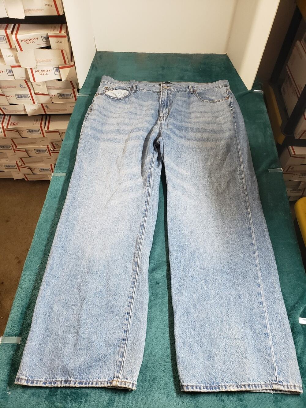 Aeropostale Jeans Size 40x32 Mens Blue Pants Stretch Mid Rise Relaxed Straight